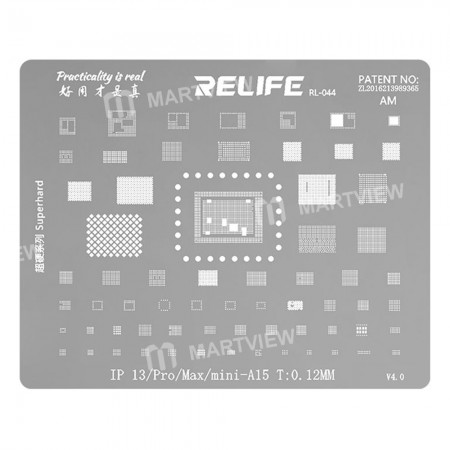 Relife RL-044 V4.0 A15 IC 0.12mm BGA Reballing Solder Stencil Plant Tin Net for iPhone 13 Series