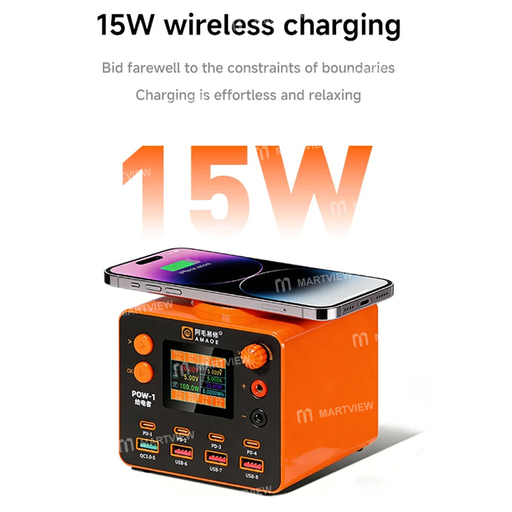 amaoe pow-1-210w-multi-functional-desktop-charger-integrated-power-supply-with-wireless-charging-8
