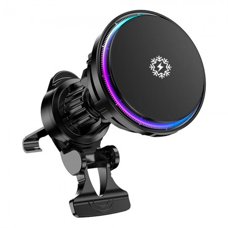 X82 15W Automotive Mobile Phone Wireless Charger with Thermal Function & Colourful Ambient Lights