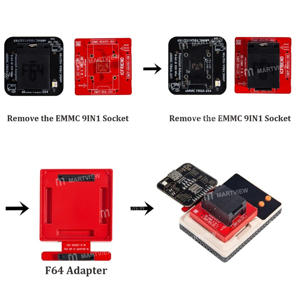 icfriend bga-emmc-9-in-1-base-board-support-easy-jtag-medusa-f64-ufs-bga-254-socket-1