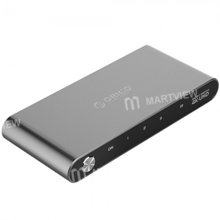 Orico HS3-A1 Aluminum Alloy Infrared Remote Control HDMI Switcher DP(M) to DVI (F) HD Video Adapter