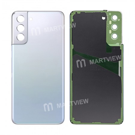 Replacement battery cover with camera holder for samsung galaxy s21 plus silver