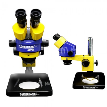 MECHANIC MC75S-B1 7-45X Binocular Stereo Microscope With Big Base Extension Holder LED Light Stereo Zoom Microscope for Phone MainBoard Repair Electronics Industry