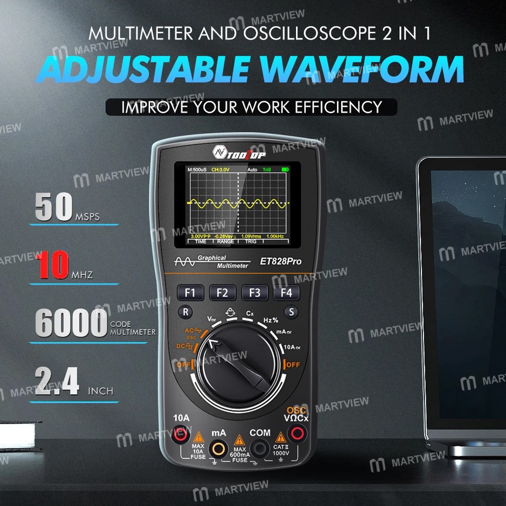 tooltop et828pro-2-in-1-digital-graphical-oscilloscope-multimeter-supports-waveform-storage-12