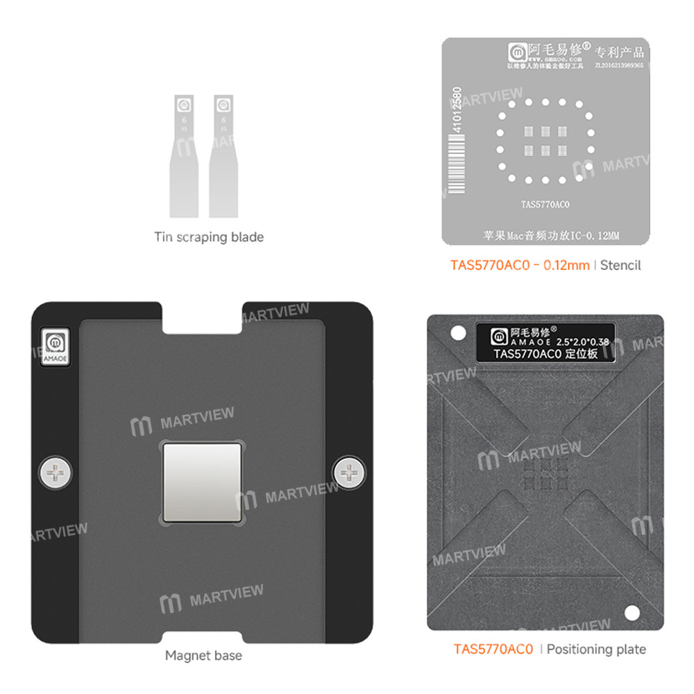 amaoe 012mm-tas5770ac0-audio-amplifier-ic-bga-reballing-stencil-platform-set-for-apple-macbook-2