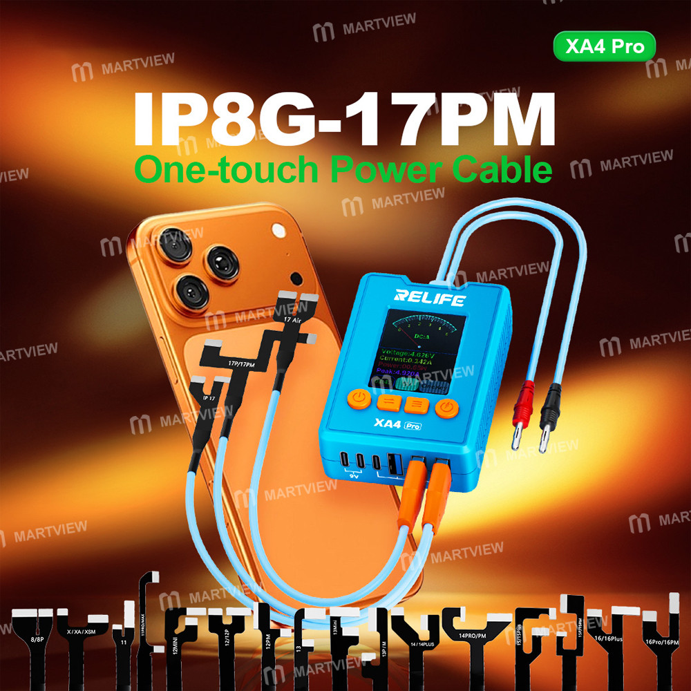 relife xa4-pro-one-touch-hd-display-power-cable-with-usb-type-c-dual-interface-for-iphone-8g-17pm-5