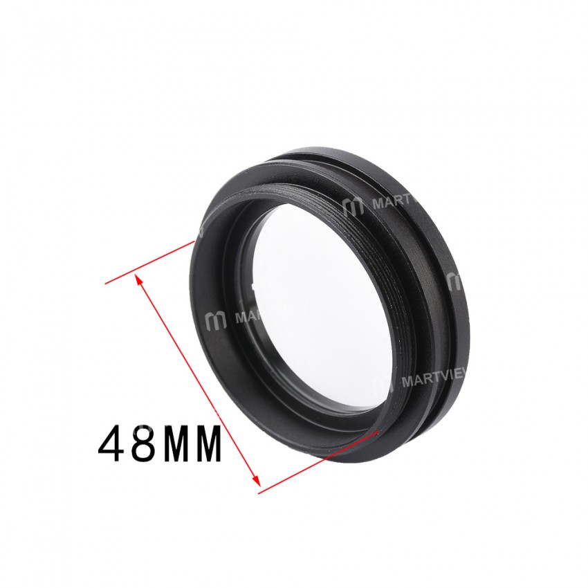1X Stereo Microscope Auxiliary Lens 48mm Interface Stereo Microscope Objective Protective Dust-Proof