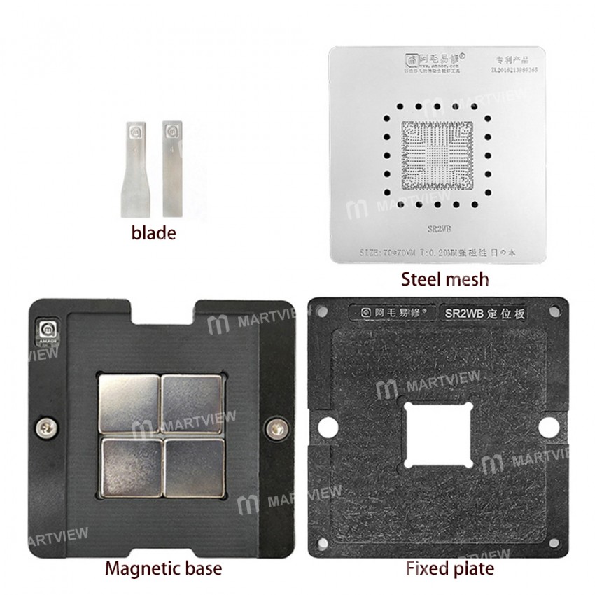 Amaoe 0.2MM Magnetic BGA Reballing Tin Planting Platform For SR2WB Notebook Chip
