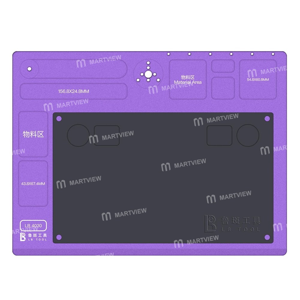 lb tool-4030-40x30cm-microscope-pcb-welding-repair-aluminum-alloy-base-with-silicone-mat-2
