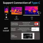 infiray t2l-usb-type-c-interface-256192-infrared-thermal-imager-rotatable-lens-for-smartphone-6