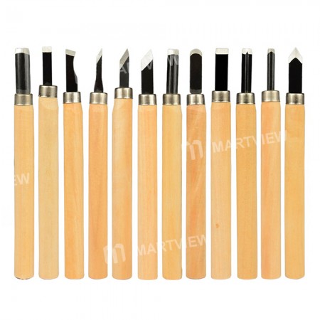 Hand Wood Carving Chisel Knife Set for Basic Detailed Carving -12Pcs