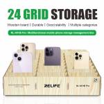 relife rl-001b-pro-24-grid-wooden-durable-multifunctional-mobile-phone-storage-management-box-9