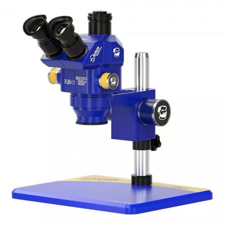 Mechanic E3-B11 7X-60X Simul-Focal Trinocular Stereo Zoom Microscope with B11 Big Base