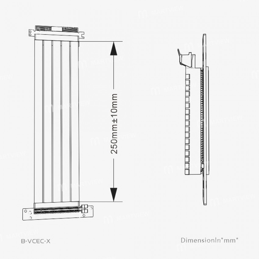 bykski b-pci-e-x-v2-7-pci-e-solts-vertical-gpu-reversing-bracket-with-flexible-cable-5