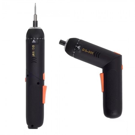 DS-901 Straight / Gun Dual Electric Powerful Impact Screwdriver with 10Pcs Bits