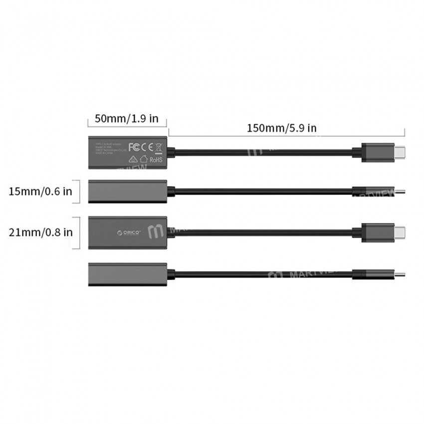 Orico XC-R45 Type-C to RJ45 Gigabit Ethernet Adapter Supports 1000Mbps Network Broadband Connection