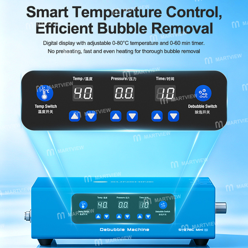 sunshine s-978c-mini-v20-7-inch-digital-pressure-adjustable-mini-defoamer-for-curved-screen-flat-scr