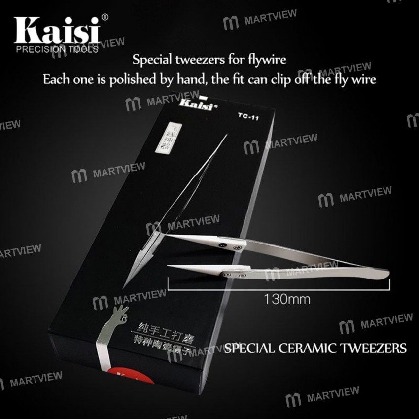 Kaisi TC-11 Precision Ceramic Tweezer For Phone PCB Mainboard IC Repair Tool