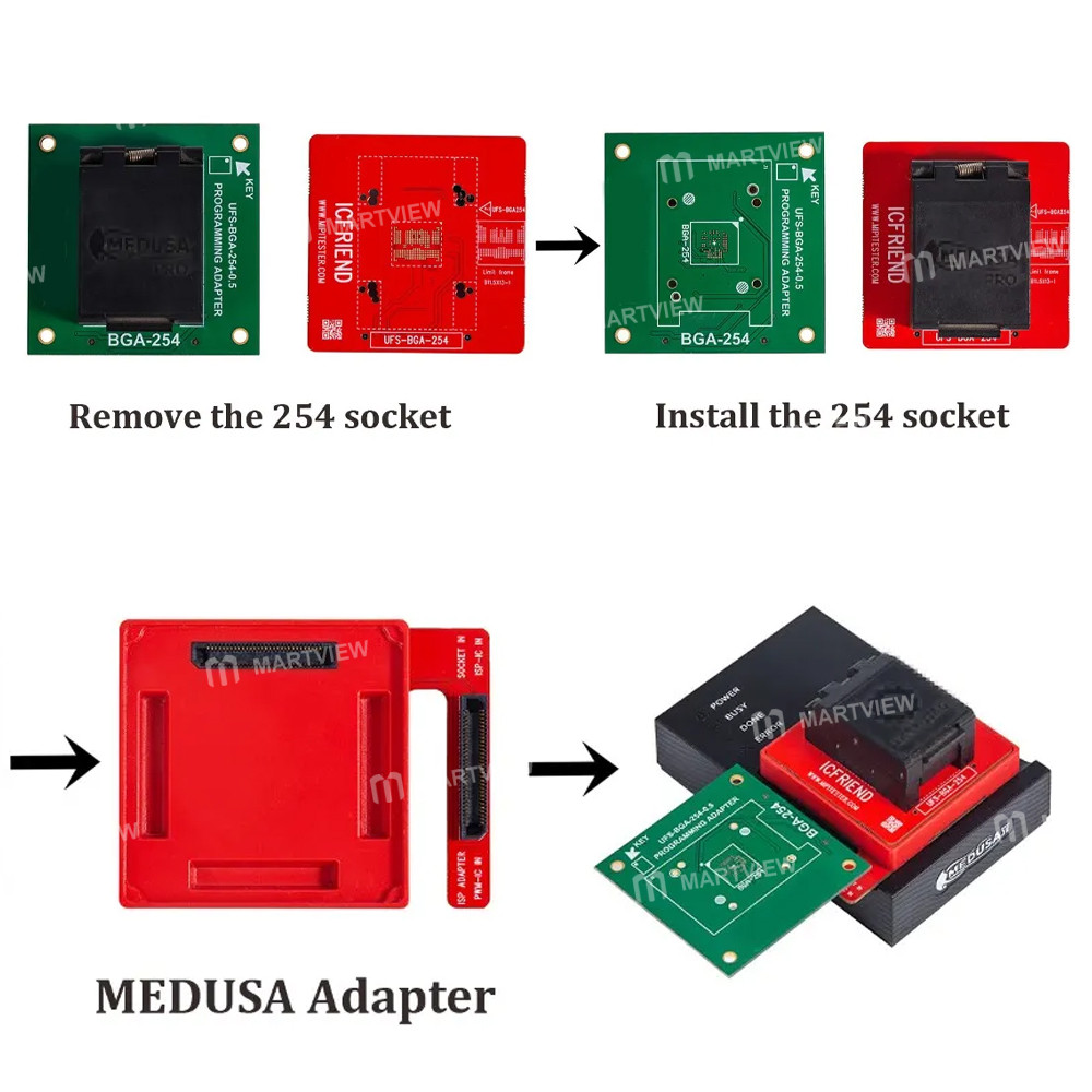 icfriend bga-ufs-254-base-board-support-easy-jtag-medusa-f64-ufs-bga-254-socket-2
