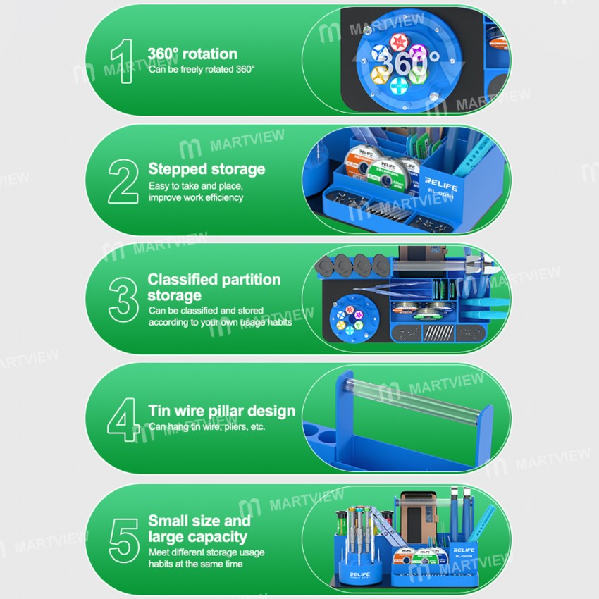 relife rl-001h-360-rotating-stepped-intelligent-repair-storage-rack-8