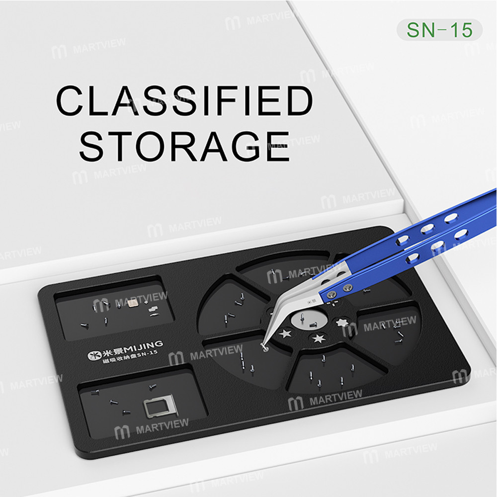 mijing sn15-8-compartment-aluminum-alloy-screw-magnetic-storage-mat-5