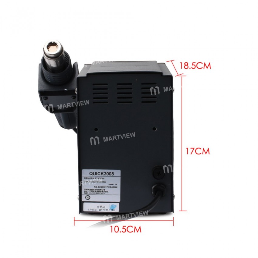 Original QUICK 2008 ESD Digital Display Hot Air Rework Station 700W 220V Heat Gun Welding Station fo