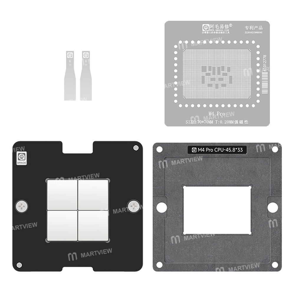 amaoe 020mm-m4-pro-cpu-bga-reballing-stencil-platform-set-for-apple-macbook-1