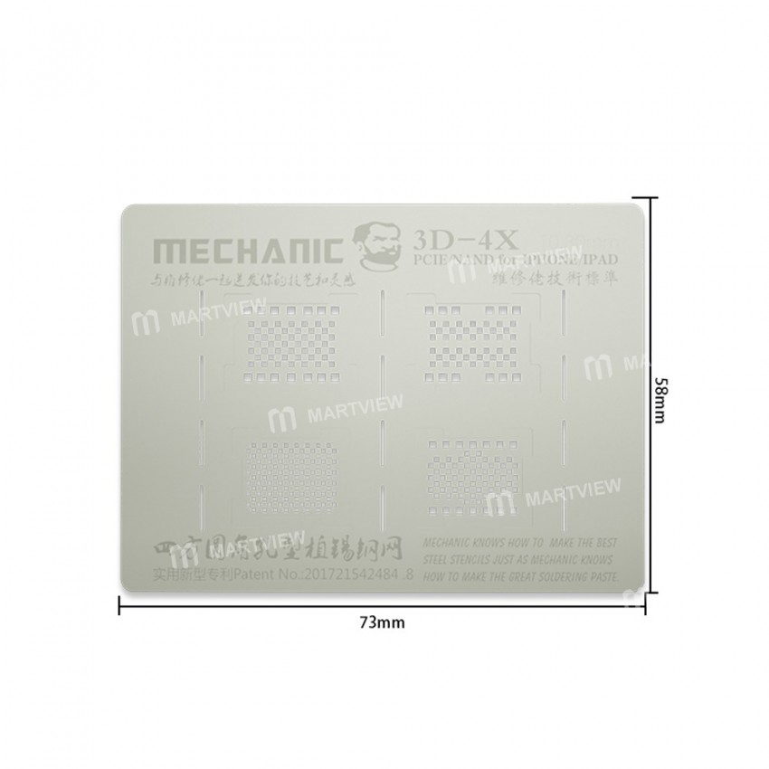 Mechanic 3D Multi-Function Hard Disk EMMC NAND PCIE BGA Reballing Stencil Plant Tin Steel Net for Al