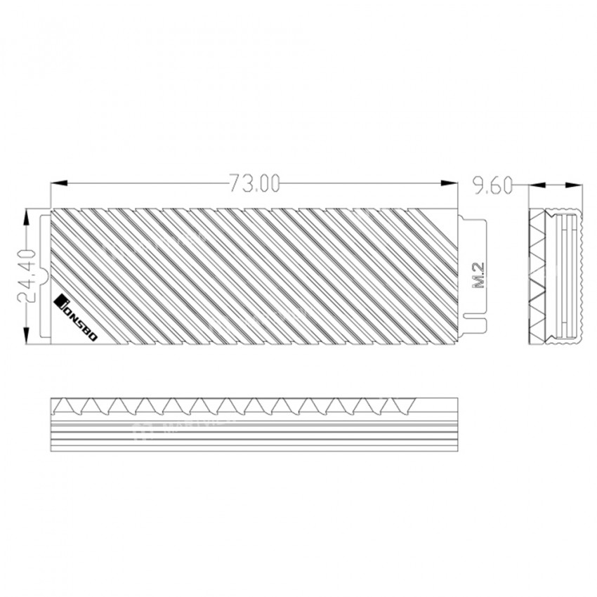 Jonsbo M.2-3 Ultra-thin Aluminum Alloy Heat Sink for M.2 2280 SSD
