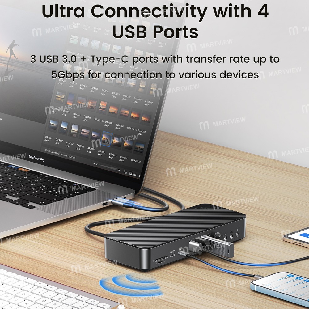 orico dka19-19-in-1-5gbps-type-c-hdmi-vga-rj45-sdtf-headphone-desktop-docking-station-11
