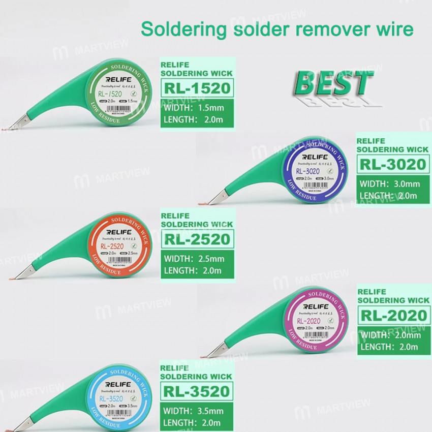 Relife RL-1520 RL-2020 RL-2520 RL-3020 RL-3520 Desoldering Wicks Dispenser Solder Remover Wick with