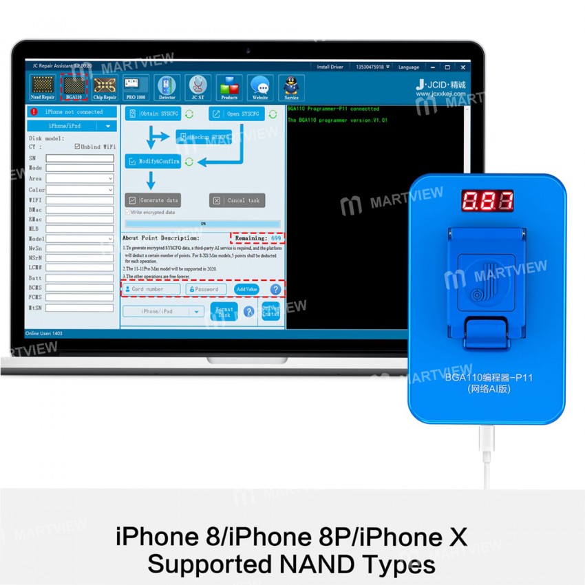 JC P11F 3in1 BGA110 PCIE Programmer for iPhone 8 / 8 Plus / X / XR / Xs / Xs Max / 11 / 11 Pro / 11