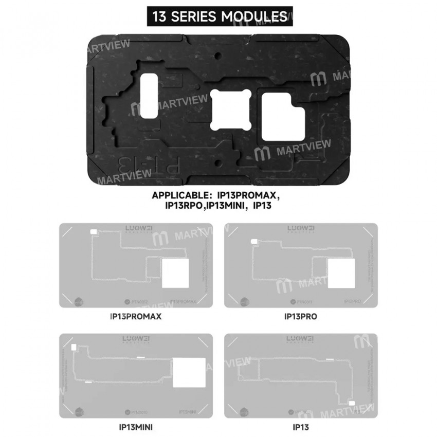 luowei lw-pt01-motherboard-middle-layer-planting-tin-platform-set-for-iphone-x-to-15pro-max-3