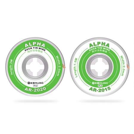 Mijing AR-2015 / AR-2020 Alpha Tin-Absorbing Wire for Motherboard IC Chip Cleaning - 10Pcs