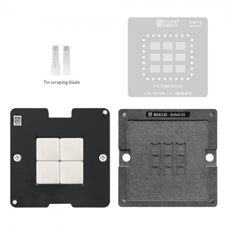 Amaoe 0.15mm BGA Reballing Stencil Platform Set for S-0.65MM-BGA130
