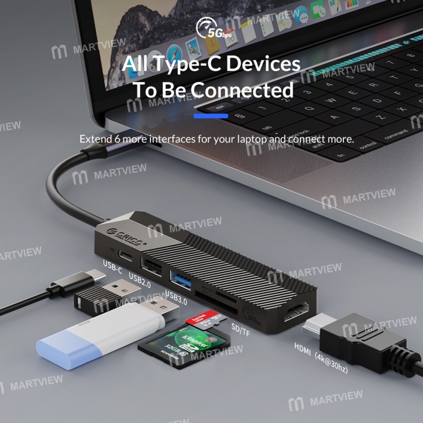 Orico MDK-4P / 5P / 6P Multiport Type-C USB 3.0 Multifunction Hub Docking Station
