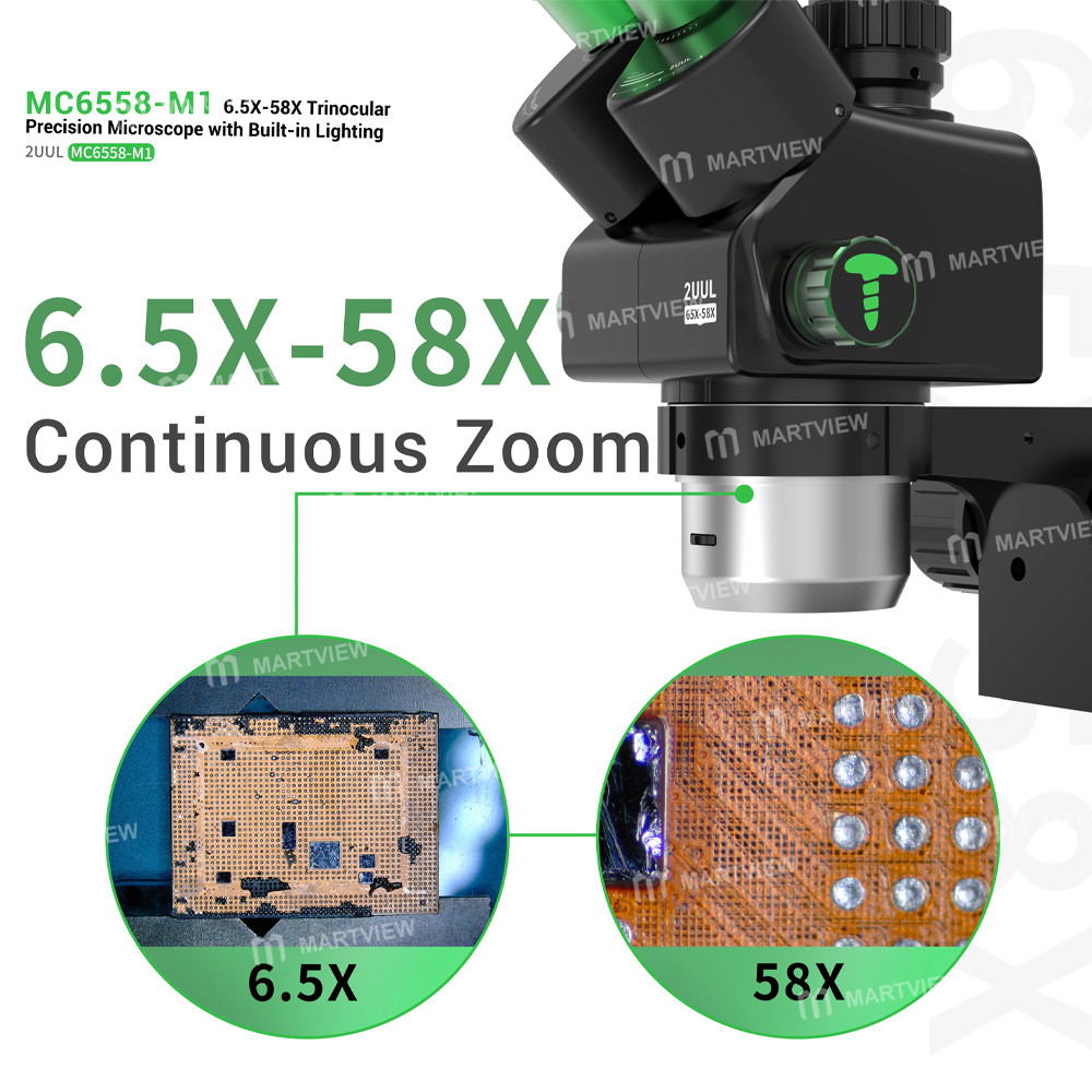 2uul microscope-mc6558-m1-65x-58x-trinocular-precision-stereo-microscope-with-built-in-lighting-6