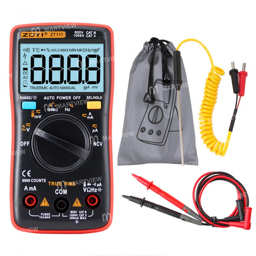 Zoyi ZT111 Portable Professional 9999 Count High precision DC/AC Digital Multimeter
