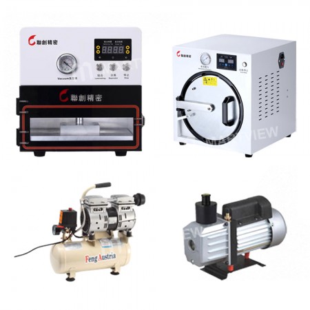 4in1 12.9inch LCD Screen Refurbished Machine Set (Laminating Machine + Air Vacuum Pump + Air Compressor + Bubble Remover)