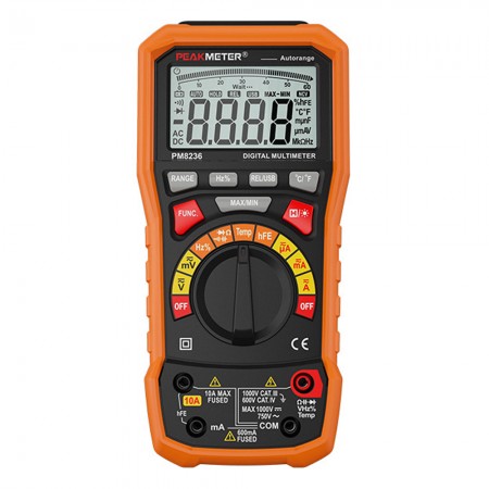 PEAKMETER PM8236 Auto Range Auto Power off Multimeter with Temperature Test and Data Logger