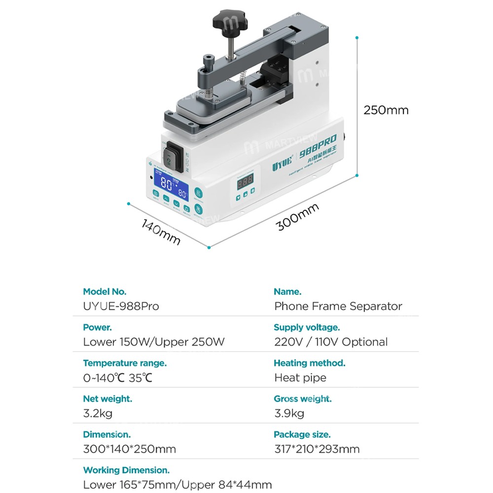 uyue 988pro-electric-mobile-phone-disassembly-frame-separator-with-ai-intelligent-voice-function-6