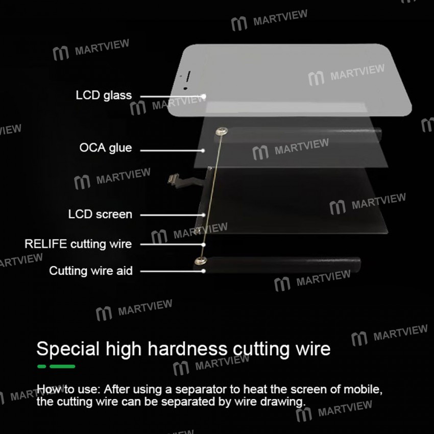 Relife RL-059A / 059B / 059C 100M Special High Hardness Diamond Wire for Touch LCD Screen Separating
