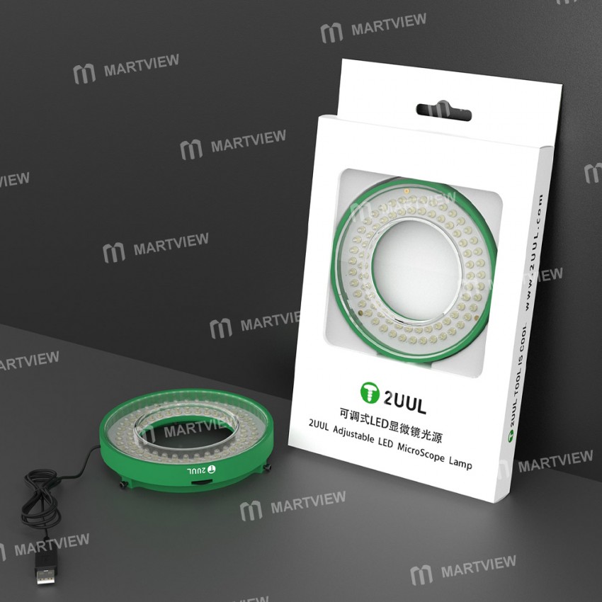 2UUL Adjustable LED Microscope Ring Lamp - Green