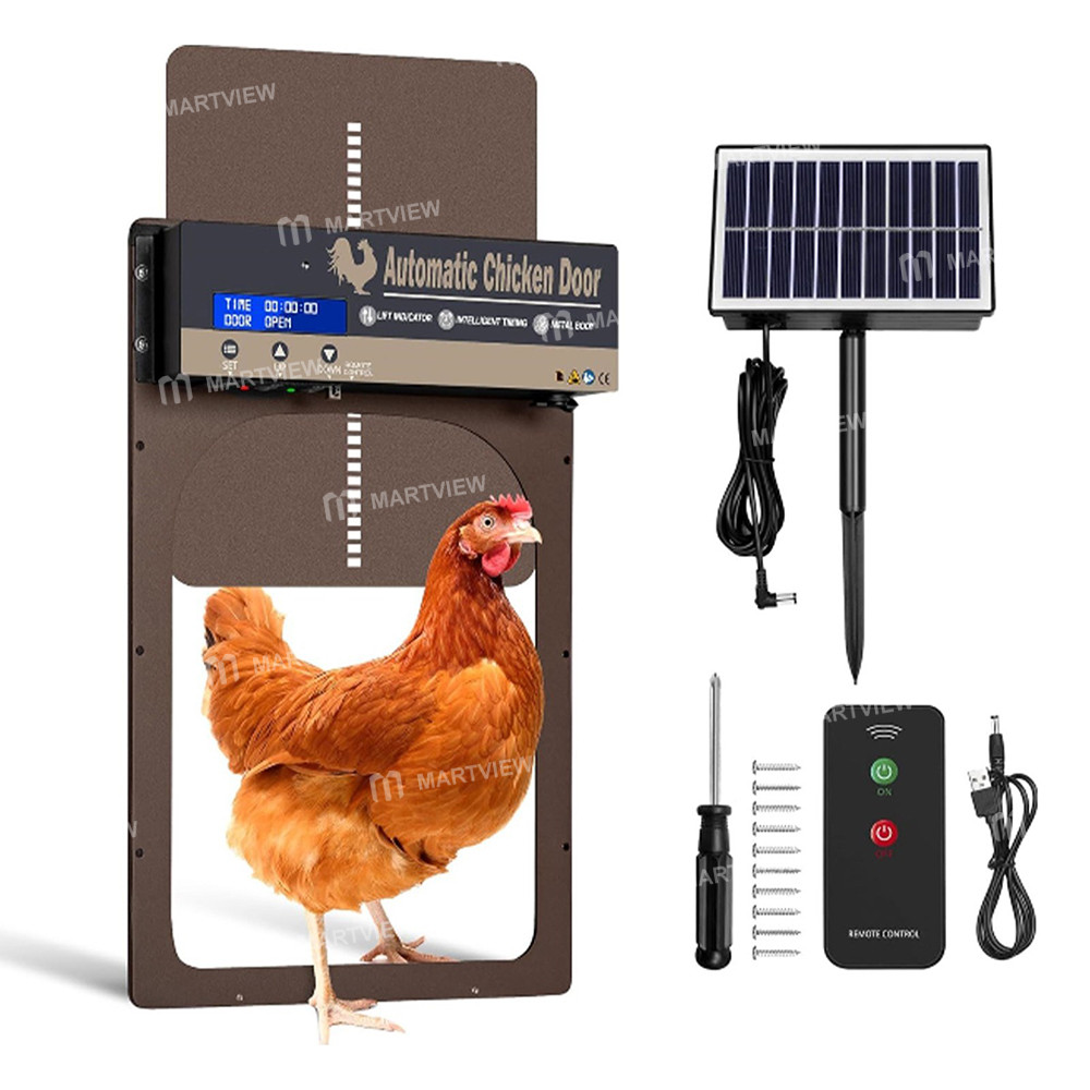 automatic chicken-coop-door-solar-powered-4-mode-aluminum-alloy-steel-opener-01