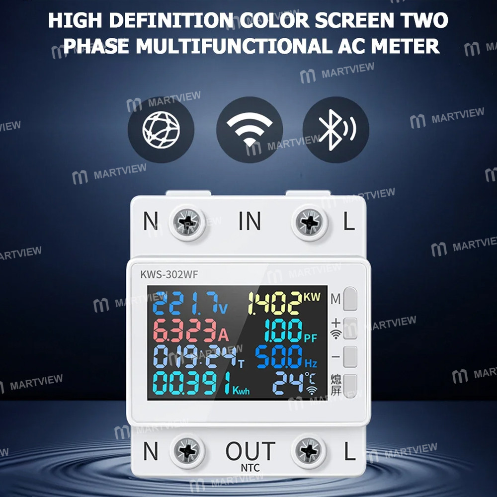 kws 302-series-multifunctional-rail-mounted-voltage-current-meter-with-power-off-protection--wifi-ca
