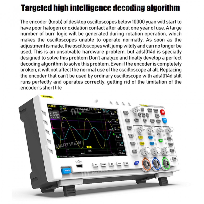 Fnirsi-1014D Portable Oscilloscope 2 In 1 Dual Channel Input Signal Generator 100MHz* 2 Ana-log Band