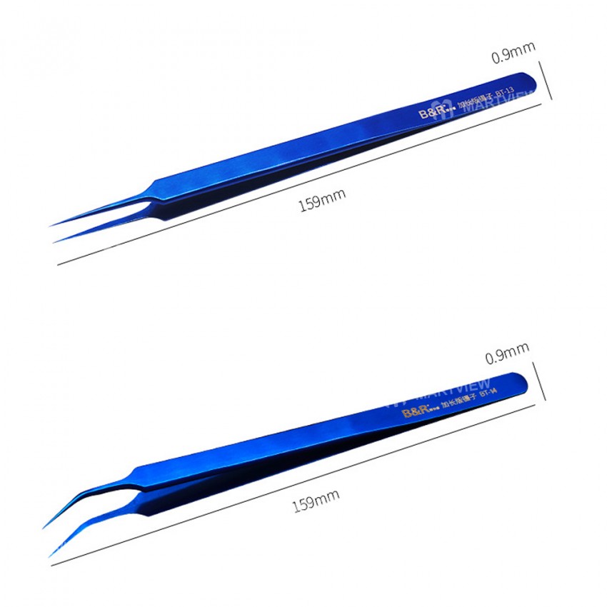 B&R BT-11 BT-12 BT-13 BT-14 Precision Lengthened Anti-static Stainless Steel Tweezer