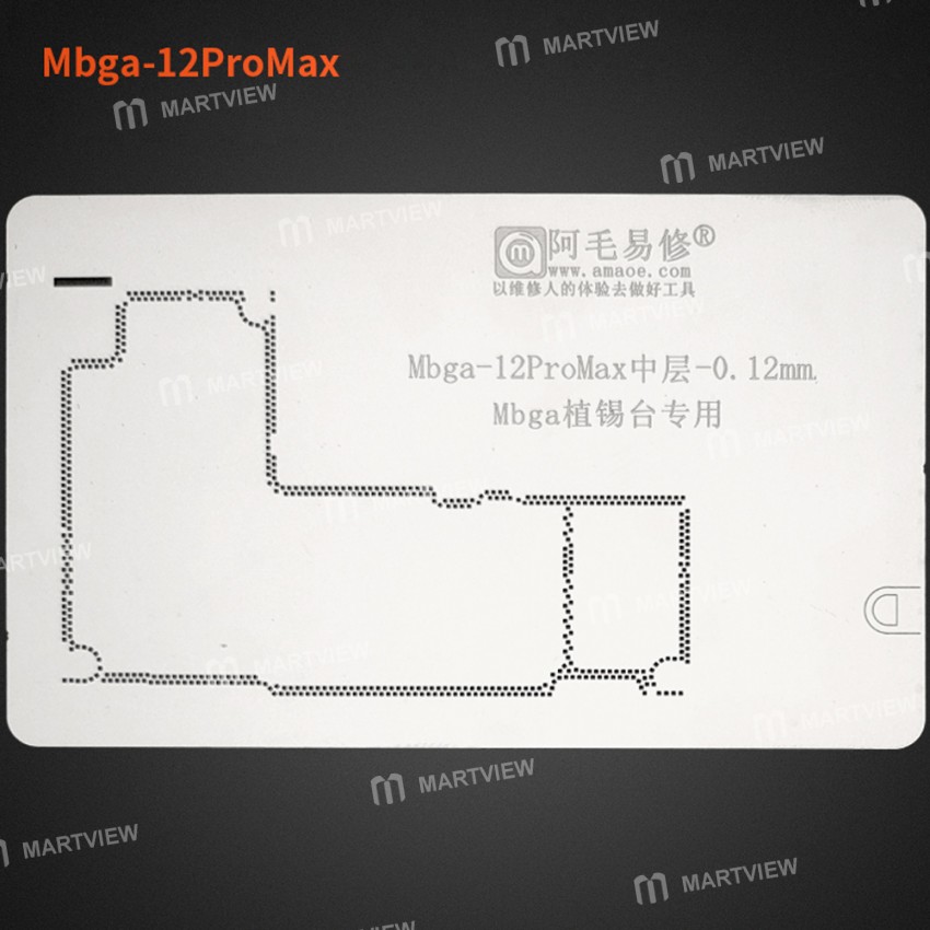 Amaoe Mbga-B1 10-in-1 Middle Layer Reballing Stencil Set for iPhone X to 12 Pro Max