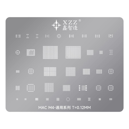 XZZ 0.12mm CPU Universal Series BGA Reballing Stencil for Apple MAC Notebook M4 CPU