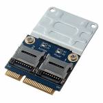 Mini PCI-E to Dual Micro SD Cards Reader for Laptop